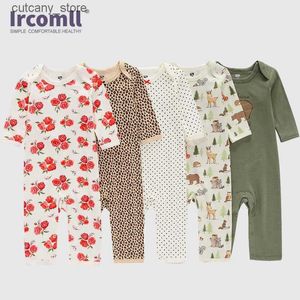 Jumpsuits Ircomll Spring Summer 3pcs/lot Jumpsuit for Kids Rompers Playsuits Newborn Baby Clothes Kids Long Sleeve Infant One-piece Onesie L240307