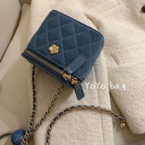 Bolsa jeans fashion mini bolsa de ombro com corrente confortável, simples, generosa e versátil