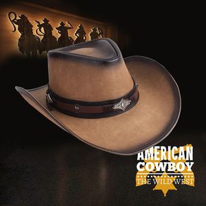 36 Stlye 100 skórzanych mężczyzn Western Cowboy Hat for Gentleman Dad Cowgirl Sombrero Hombre Caps Big Size xxl Duża głowa 220513