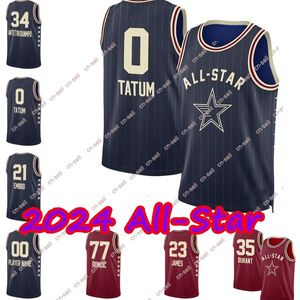 2024 All Star Basketball Jerseys Tyrese Haliburton Nikola Jokic Shai Gilgeous-Alexander Jalen Brunson Anthony Edwards Victor Wembanyama Leonard Mitchell Printed