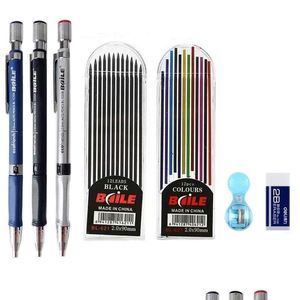 Pencils Wholesale 2.0Mm Mechanical Pencil Set 2B Matic Pencils With Colorblack Lead Refills Draft Ding Writing Crafting Art Sketch Dro Dhvra