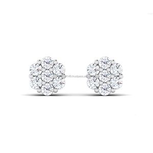 Ohrringe mit echten Diamanten, luxuriöser Designer-Ohrring aus massivem Gold, edler Schmuck mit Diamanten für Frauen
