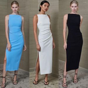 Casual Dresses Women Noble and Elegant Temperament Slim Bodycon Split Dress