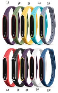 2 Stile per Xiaomi Mi Band 2 Cinturino Dualcolor con motivo 3D Cinturino in silicone colorato Miband 2 Cinturino di ricambio4922975