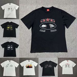 Tasarımcı Cortezs Trailsuit American Street Hip Hop Mektubu Baskı Kısa Kollu Cortieze T-Shirt Erkek Moda Markası Yaz Gevşek Yuvarlak Boyun Hal Sleeve T-Shirt Hy