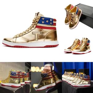 Moda High Top Trump Shoe Nunca Renda Sneaker Tênis Sapato Run Mens Basquete Treinador Trumps Sapatos Luxo Designer Flat Womens Outdoor Loafer Casual Homem Esporte