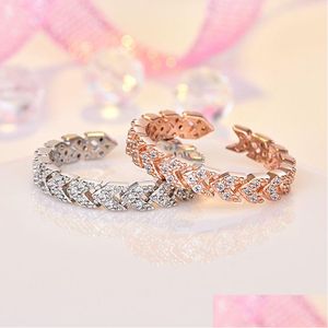 Cluster-Ringe Diamant-Pfeil-Ring-Band-Finger-Roségold Offene verstellbare Ringe für Frauen Modeschmuck Will und Drop Lieferung Schmuck Dhek0