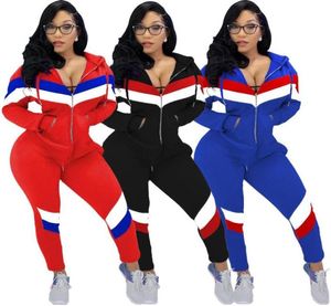 Gym Clothing Sport Zipper HOODED Sweatsuit Women039s Set Track Jacket Legging Pants Active Matching Tracksuit Two Piece Fitness9868773