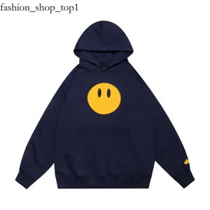 Herr drag hoodie gul smiley drag hus ansiktsbokstäver tryck tröja kvinnors bomullstrend långärmad high street rit hoodie 949