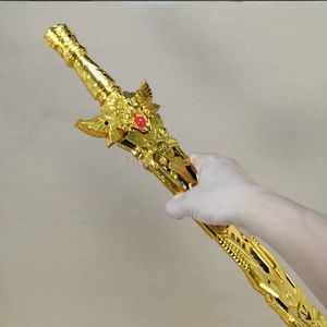 Goldene Spielzeugschwerter Cartoon-Spielzeug Plastikmodell Spielzeugmesser Anime Cos Waffen Requisiten Fliegen Himmlisches Schwert Waffe Kategorie Sport 240226