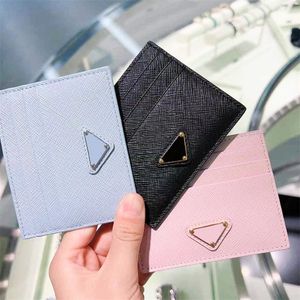 Womens mini Prad Purse Man Designer wallet triangle Key wallets cardholder Coin Purses with box Luxurys Leather branded card Holder metal logo black passport holder