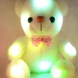 Färgglada LED Flash Light Doll Animals Toys Size 20cm Bear for Children Gift Fyle Plush Toy9685024 240307