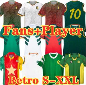 2023 2024 Kamerun Africa Cup koszulki piłkarskie retro kamizelka 1990 1998 2002 2002 Drużyna piłkarska Ekambi fanów Wersja Wersja piłkarska