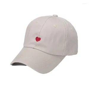 Berretti da baseball Berretto da baseball Donna Estate Cotone Amore Cuore Ricamo Cappello Casual Sport all'aria aperta Retro Snapback regolabile Sole