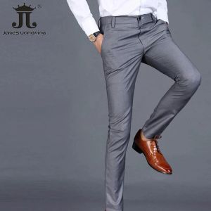 Штаны M6XL Мужские повседневные брюки брюки поясничное растяжение высокого качества чистого цвета формальное деловое офис мужское мужское брюки превосходное качество