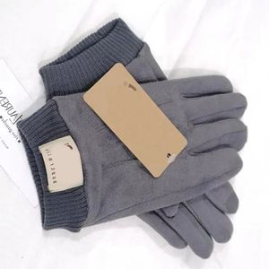 Mens Womens Five Fingers Gloves Fashion Designer Brand Letter Printing Thicken Keep Warm Glove Winter Outdoor Sports Pure Cotton High Quality