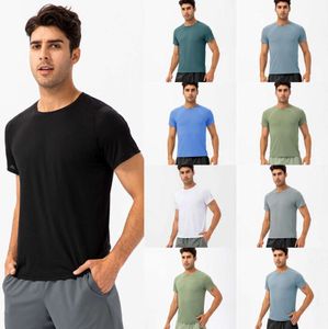 Yoga Outfit Lu Correndo Camisas Compressão Sports Tights Fitness Gym Futebol Homem Jersey Sportswear Quick Dry T-Top LL46567