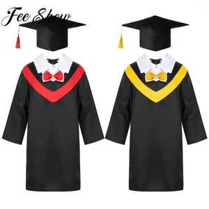Clothing Sets Boys Girls Preschool Primary School Graduation Gown With Tassel Cap For Kids Role Play Costume Dress Up Bachelor Costumes