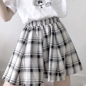 Kjol qweek kawaii rutiga kjolar kvinnor 2021 japansk mjuk tjej söt highwaisted mini kort kjol koreansk modeskola uniform jk alt