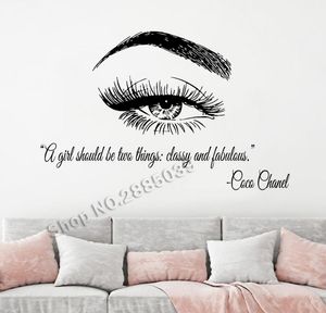 Make Up Quotes Wall Stickers Beautiful Eye Eyelashes Lashes Extensions Eyebrows Beauty Salon Brows Wall Decals Decor8205236