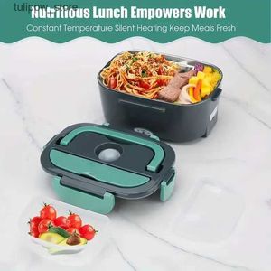 Bento Boxes 2-In-1 Electric Heating Lunch Box Car + Home 12V/220/110V Portable Stainless Steel Liner Bento Lunchbox Food Container Bento Box L240308