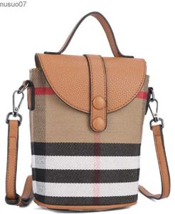 Torby Messenger Vintage wielokolorowe skórzane dla kobiet torba telefoniczna Luksusowy mały torba na ramię modę Trend Crossbody Bag w kratę Messenger Bagl2403