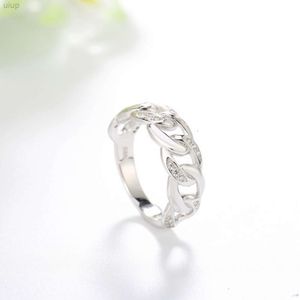 新しいDainty Hiphop Cuban Eternity Ring S925 Sterling Silver Fashion Jewelry Micro Inlay Diamond Chain