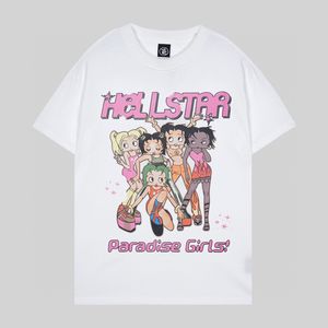 男性の女の子印刷クールストリートティー女性サマーヒップホップカジュアル半袖Tシャツ24SS 3月7日