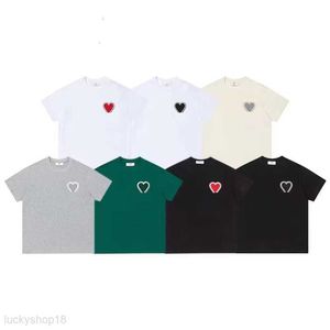 Дизайнерская футболка Amis, топ для мужчин и женщин, летние футболки с короткими рукавами и вышивкой в виде сердца, удобная мужская повседневная футболка