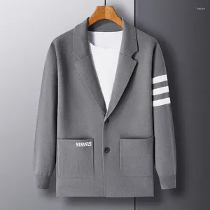 Men's Sweaters 2024 Autumn/Winter Brand Embroidered Cardigan Sweater High End Knitted Pocket Fashion Korean Casual Coat