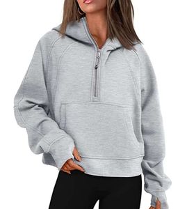1lululemen-06 Womens Hoodies Sweatshirts Autumn Winter Yoga Suit Scuba Hoodie Half Zip Sports Sweater Loose Gym Jacket Fitness Short Plush Coat Sweatshirt7
