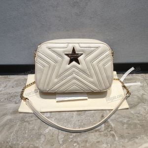 stella mccartney bolsa de ombro bolsa de designer de luxo feminina de alta qualidade branco preto moda feminina bolsa de estrela bolsa de câmera bolsa de ombro único mochila de corrente