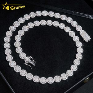 Buon prezzo Moissanite Gioielli hip-hop Collana da rapper con design a perline rotonde da 10 mm Catena a maglia cubana ghiacciata