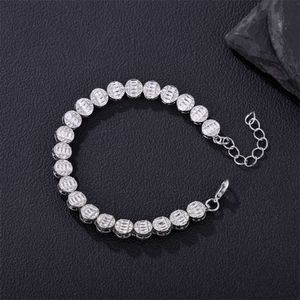 Hiphop Fashion Trendy Jewelry Iced Out 8mm Bling1-Row Round Alloy Tennis Chain Crystal Braceletsバングル