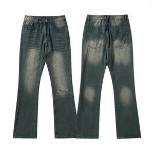 Men's Jeans European And American High Street Pants Straight Leg Retro Washed