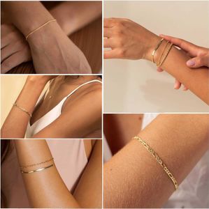 Dearmay Womens Gold Bracelet مقاوم للماء 14 كيلو لاتسخت Gold Jewelry مجموعة نسائية أزياء رقيقة ورائعة