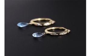 Sky Blue Topaz Earrings Gemstones Gemstones 925 Silver Water Drop Color Treasure لإرسال صديقة 2201087059546