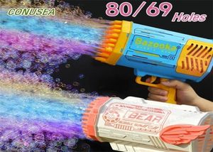 6980 Holes Rocket Bubble Gun Machine Angel LED Kids Automatic Soap Bubbles Blower Maker Toys for Wedding Party Outdoor Games 220701936641