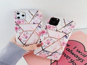 Capas de telefone celular Flor fresca Gilt Mosaic Marble Case para 78 Plus Max XXs XR 11 11Pro 12 12Mini 12Pro8184388