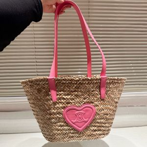 2024 Fashion Designer Bag Handbag Tote Bag Retro Handmade Grass Woven Vegetable Basket Beach Vacation Large Capacity Versatile