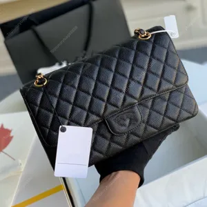 Najlepsza designerska torba łańcuchowa klasyczna torba klapa luksusowa torba crossbody 25 cm oryginalna skórzana torba na ramię modzie torba na siodło z pudełkiem Zielona czarna torebka C001