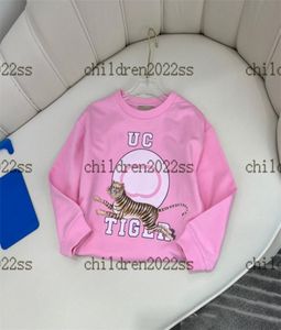 girls pullover 2022 newly autumn sweatshirts pink color tiger printing long sleeve brand designer little girl pullovers9972362