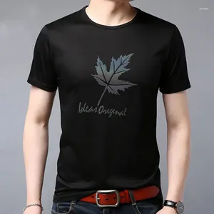 Homens camisetas Coreano Moda Homens Imprimir Pulôver T-shirt Verão Manga Curta Masculino Roupas Básicas Bottoming Slim Sports Casual Tops 2024