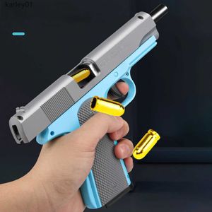 Arma brinquedos glock recarregamento automático vazio pendurado escudo ejeção brinquedo das crianças arma laser para shell jumping shell não-lançável yq240307