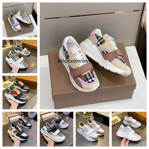 Luxusmarke Freizeitschuhe B22 Echtes Leder Vintage klassische karierte Turnschuhe Streifenschuhe Mode Trainer Männer und Frauen Bo Farbstreifen Turnschuhe Sport Sh