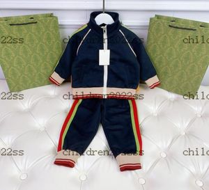 22fw set di abbigliamento per bambini autunno ragazzi classici zip set sportivi felpa con cappuccio di marca designer giacche di cotone di fascia alta con l8506358