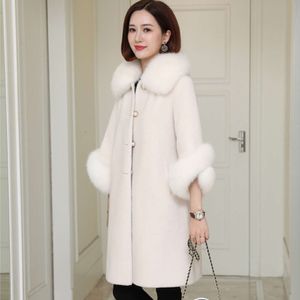 Sheep Fleece Haining Winter New Wool And Integrated Lamb Hair, Fox Hair Collar, Fur Coat For Women 148287