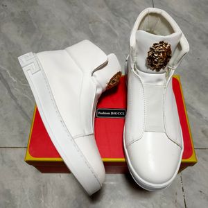 Brand designer casual shoes New style of men's shoes high-top shoes platform shoes cowhide casual shoes comfortable boots