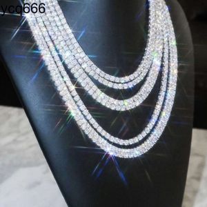 Supera il test del diamante 2mm 3mm 4mm 5mm 6.5mm Moissanite bling Gioielleria raffinata Argento 925 Oro vvs tennis Collana / Bracciale catena