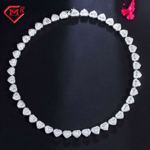 Corrente hiphop moissanite gelada diamante branco/amarelo banhado a ouro s925 tênis de prata esterlina